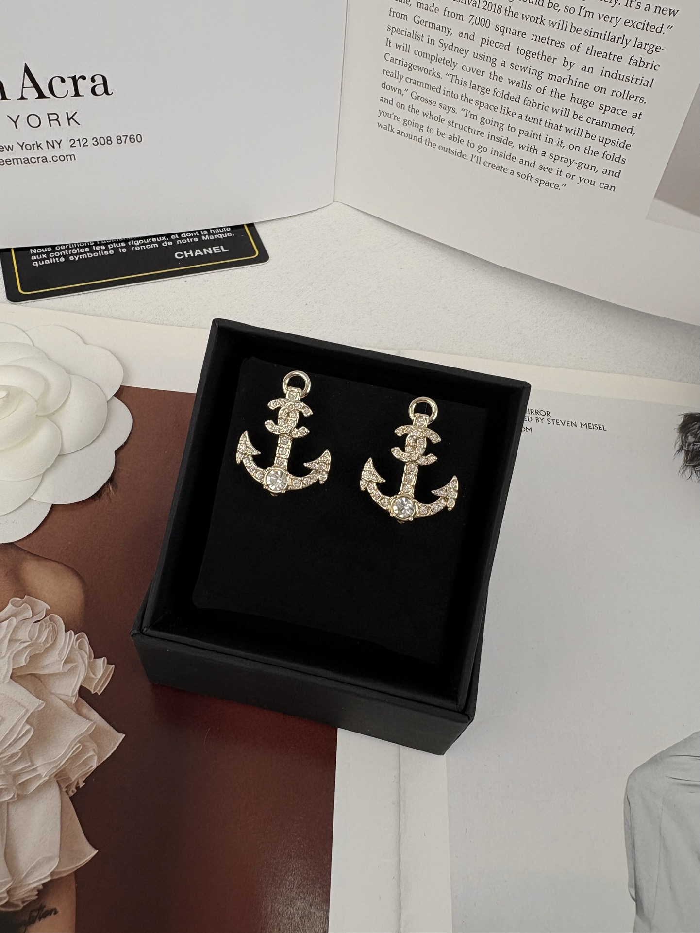 NO:102535,Xiaoxiang new products Navy style Boat anchor elements Diamond earrings, Chanel earrings, chanel, earrings19860909小香新品 海军风格 船型船锚元素 镶钻耳环,香奈儿耳钉,chanel,earrings,Jewelry