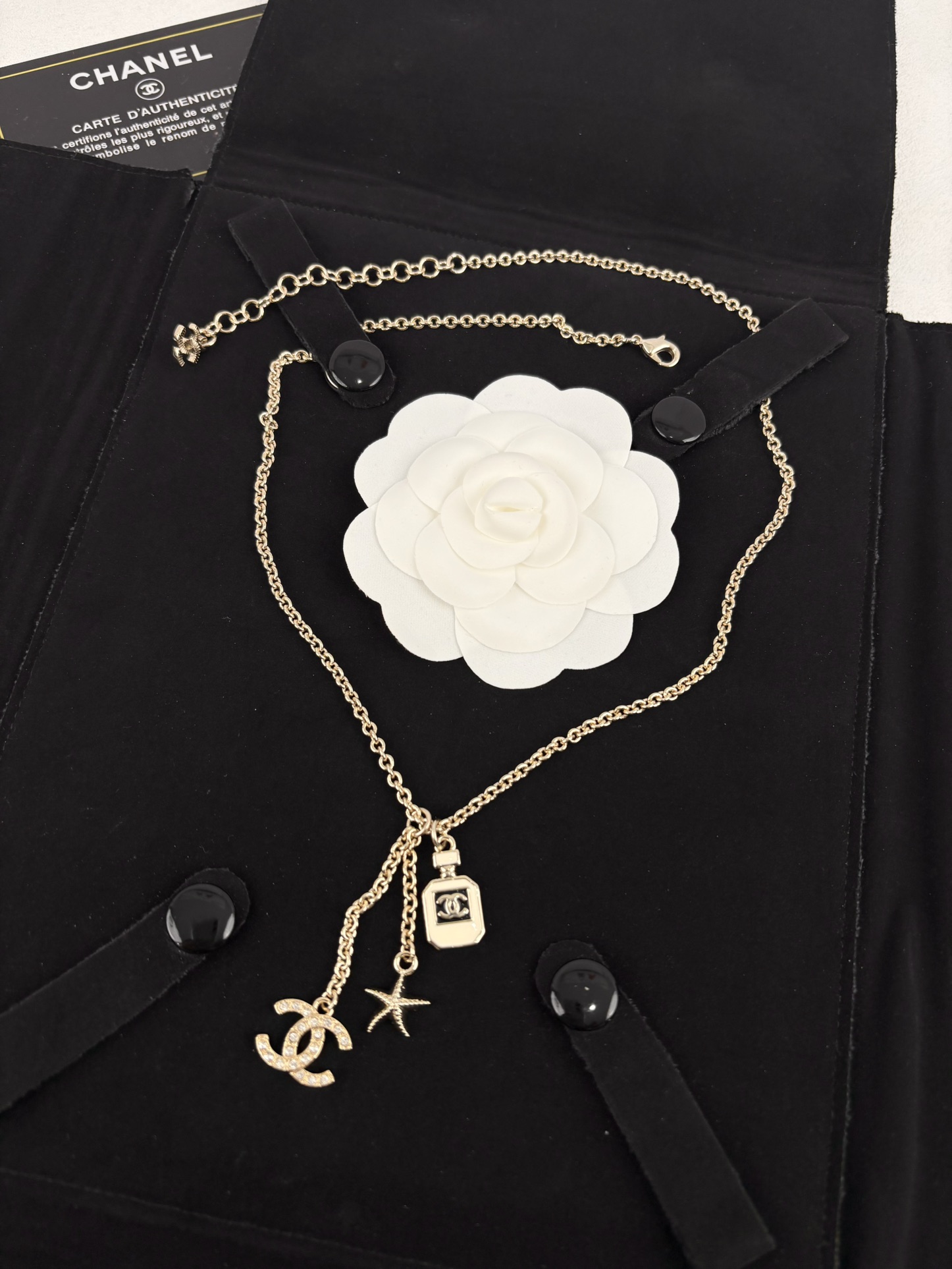 NO:359558,Xiaoxiang new style perfume bottle elements five-pointed star simple necklace, Chanel necklace, chanel, necklace19860909小香新款 香水瓶元素 五角星 简约款项链,香奈儿项链,chanel,necklace,Jewelry