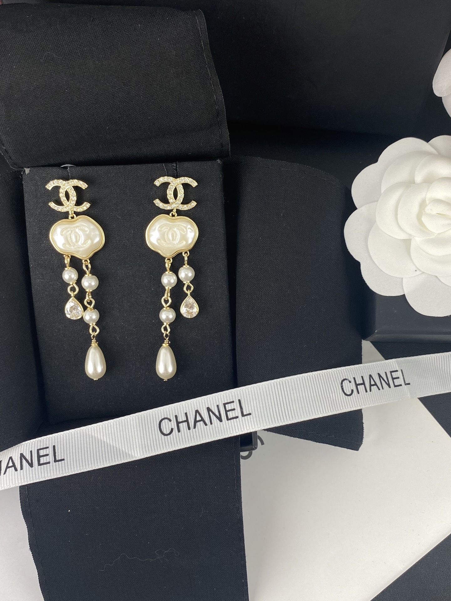 NO:677983,Ch@nel25A resin cloud polygonal pearl tassel drop earrings, Chanel earrings, chanel, earrings19860909Ch@nel25A树脂 云朵多边形珍珠 流苏水滴耳环,香奈儿耳钉,chanel,earrings,Jewelry