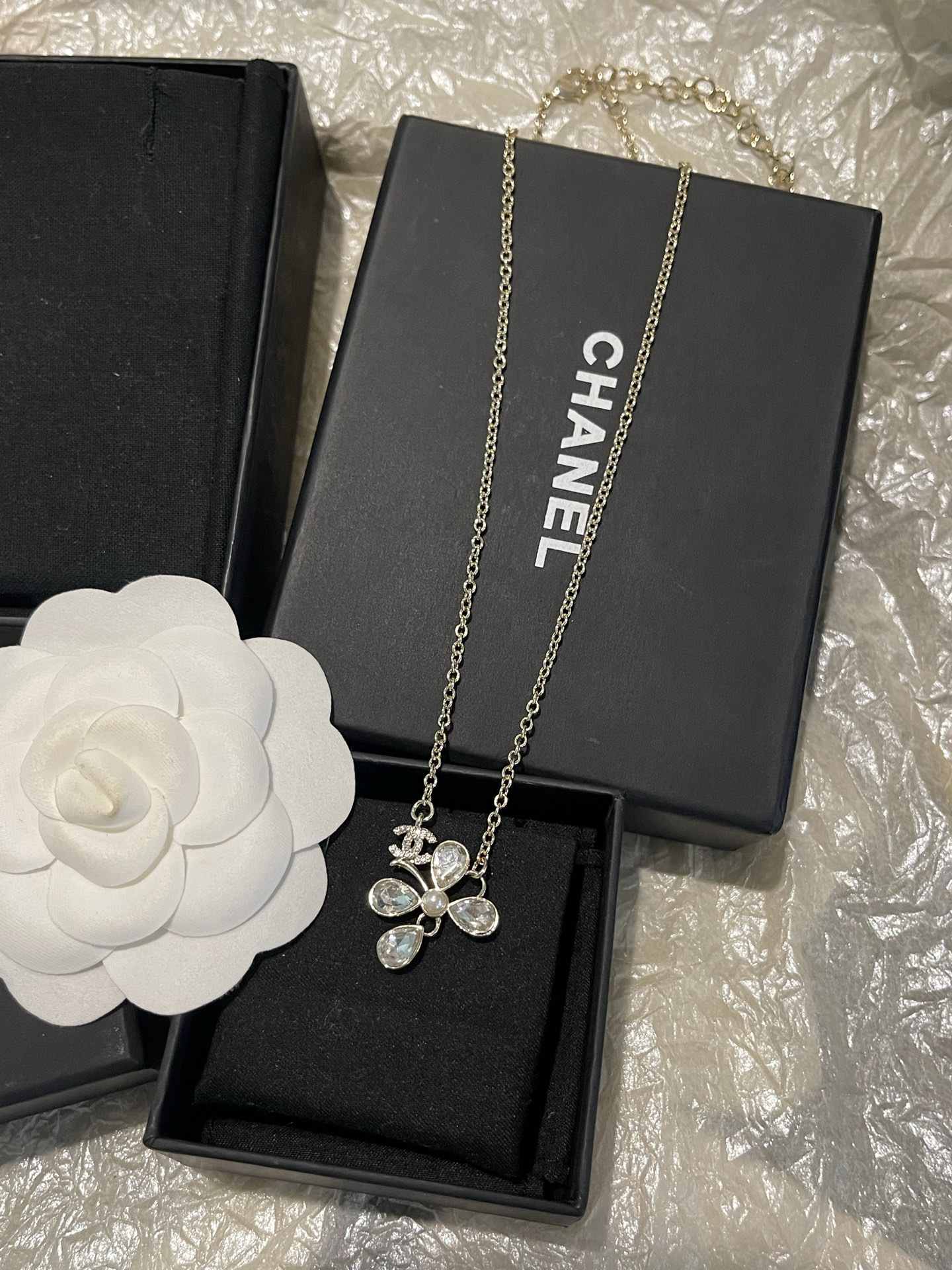 Chanel Chanel 淡金色四叶草 吊坠项链