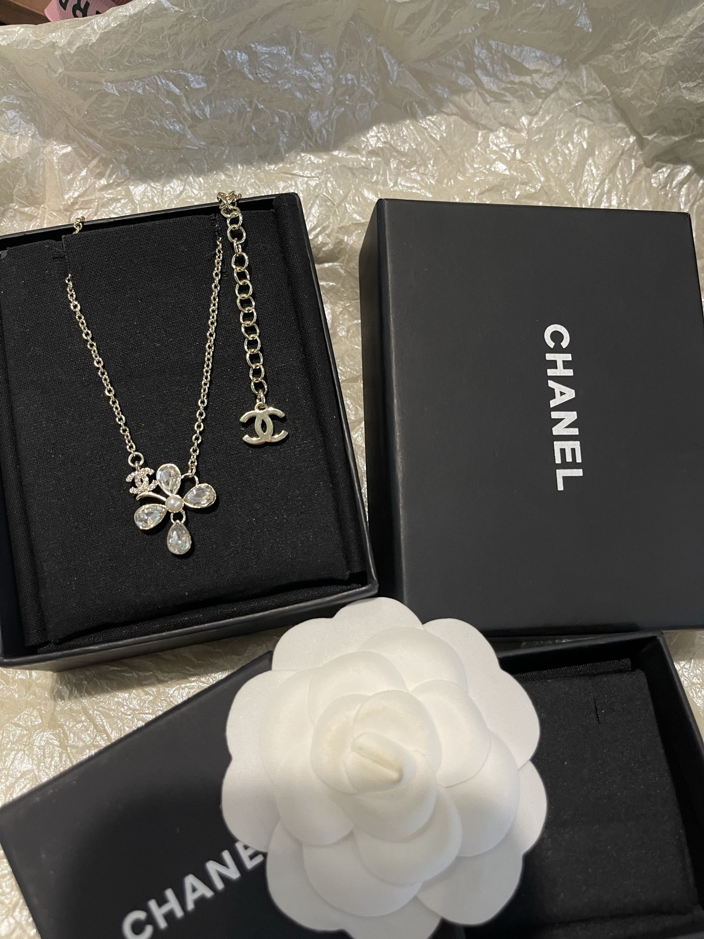 Chanel Chanel 淡金色四叶草 吊坠项链