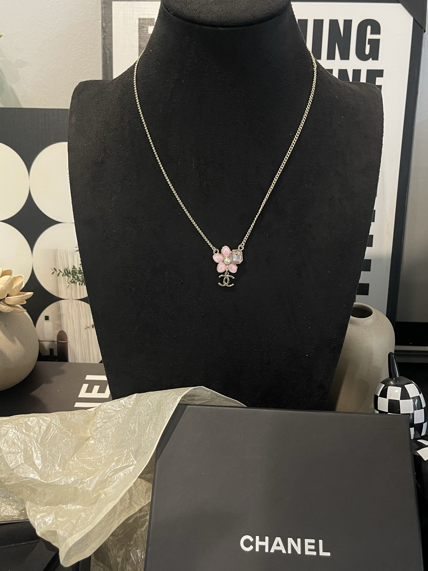 Chanel Chanel 粉色 吊坠项链