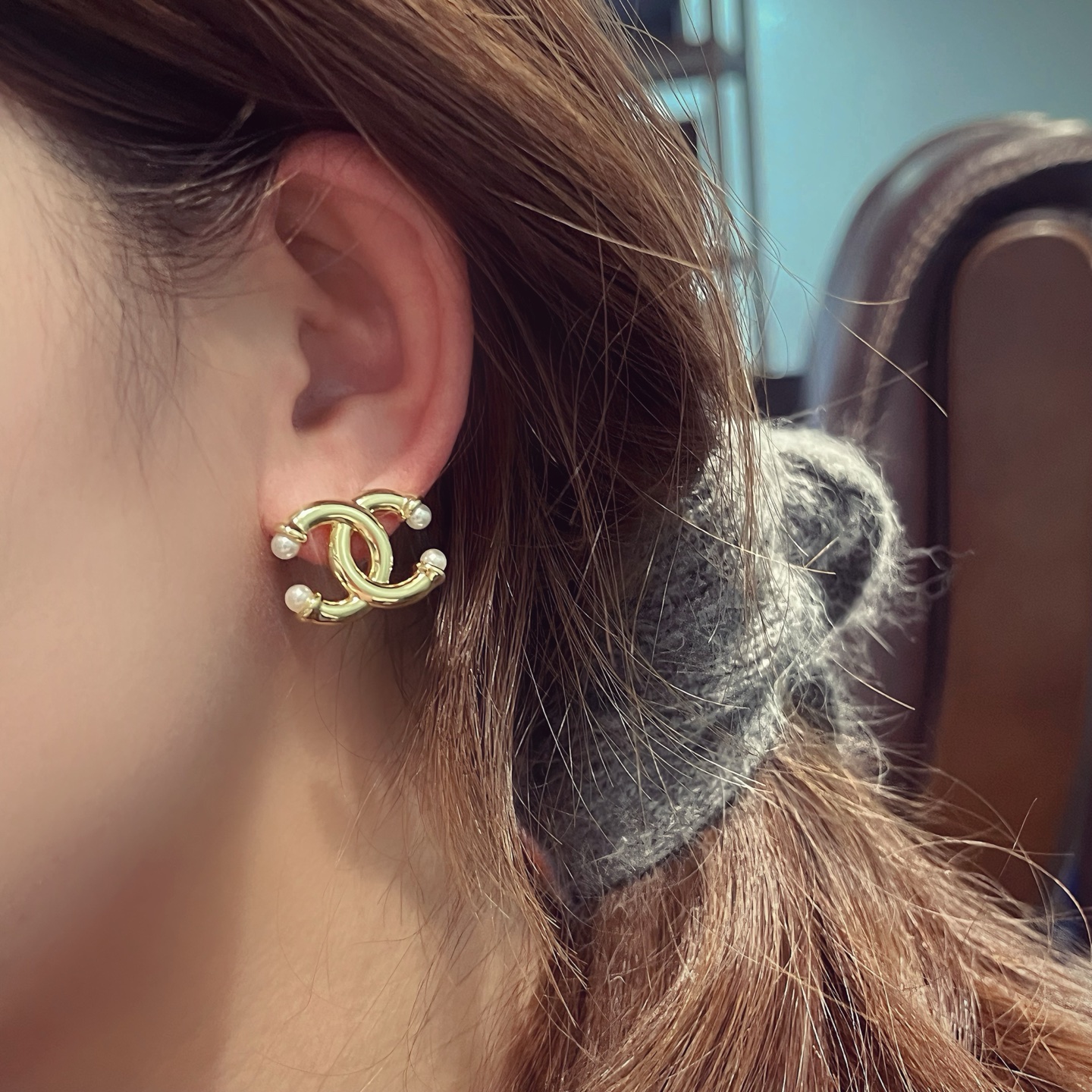 Chanel Chanel 26P光面双C 珍珠简约风耳钉