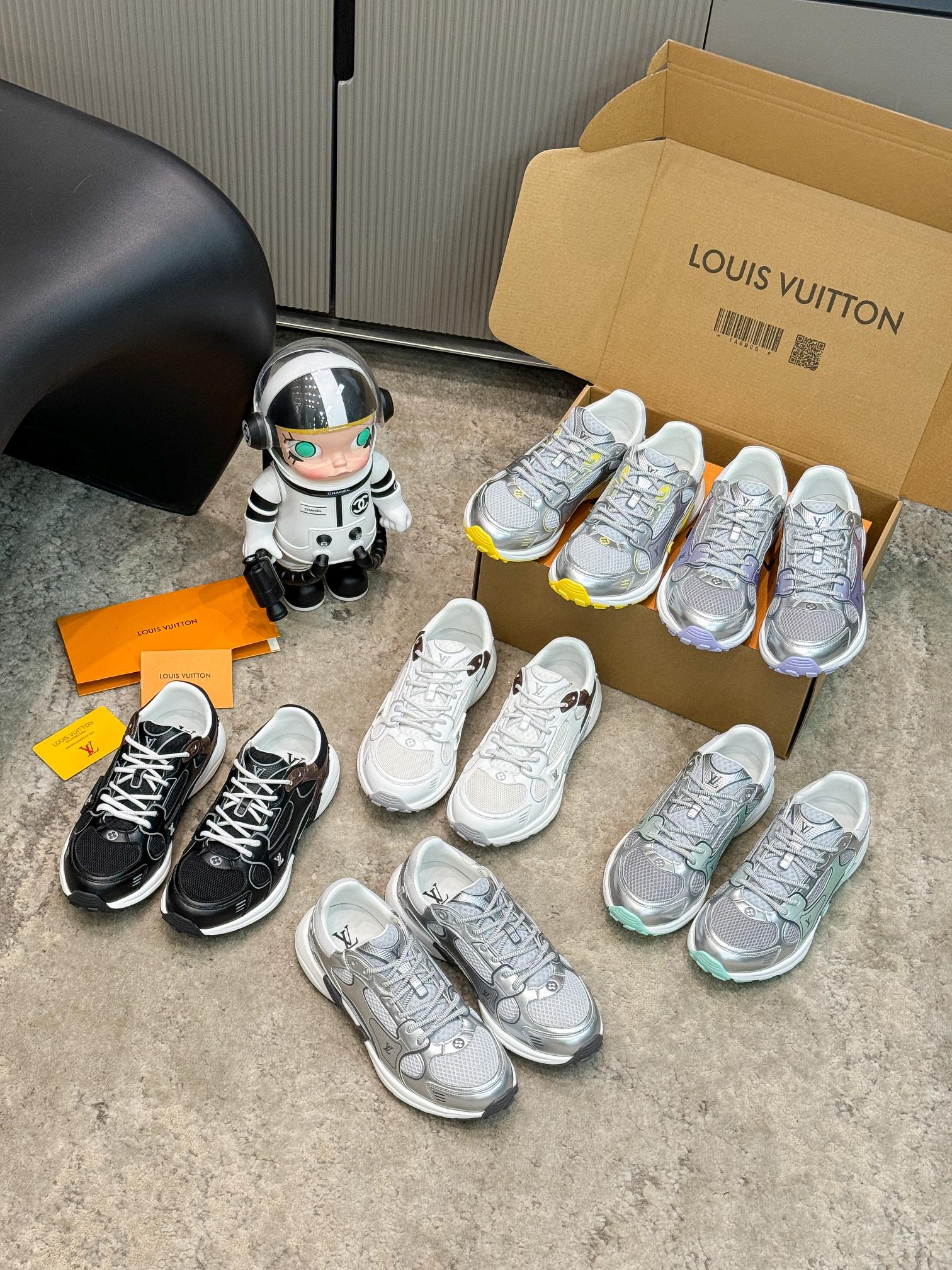 Louis Vuitton Olympia Silver Sneakers Couple Style Mesh Athletic Shoes 10 a1743359244729 3684