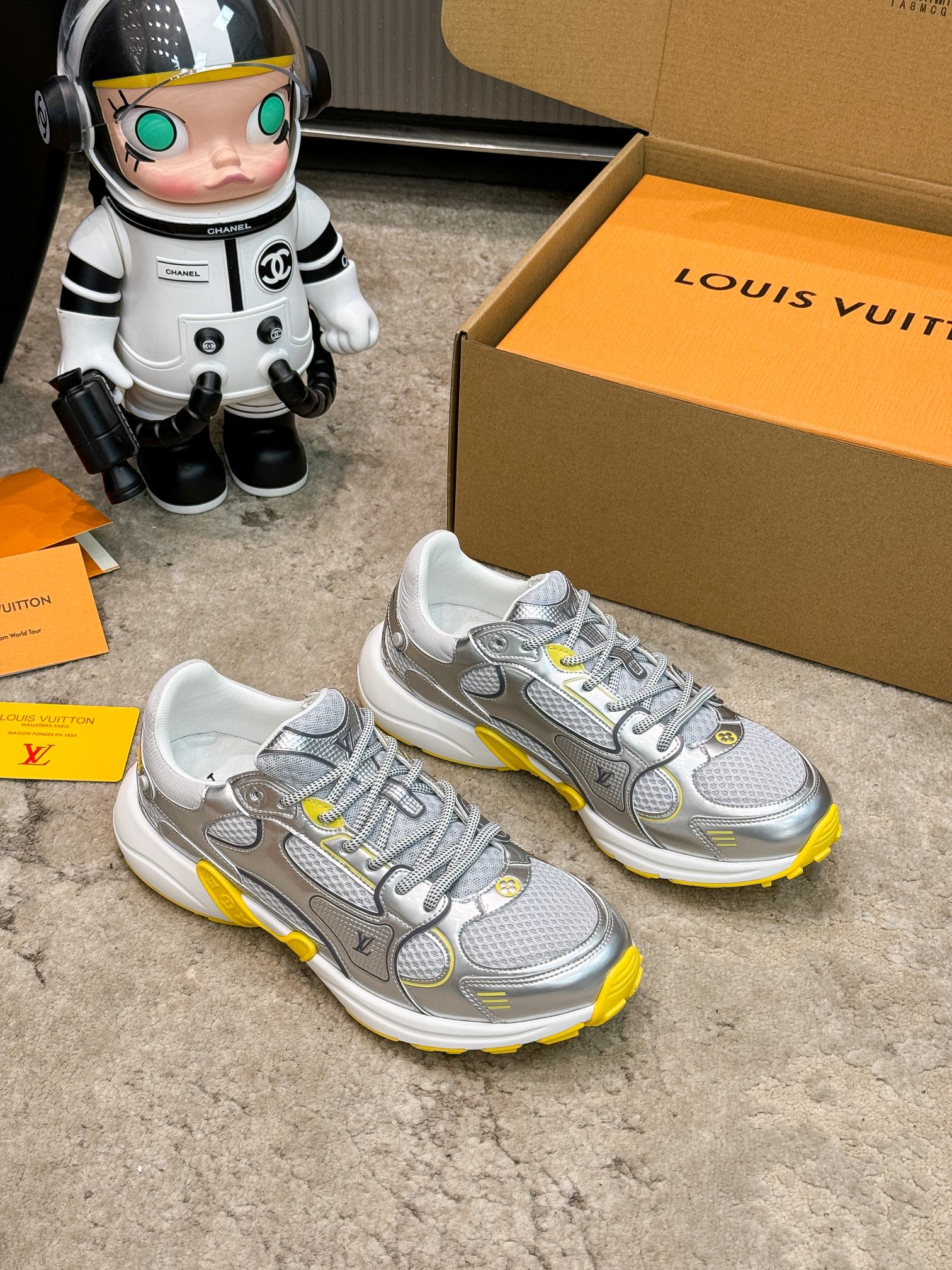 Louis Vuitton Olympia Silver Sneakers Couple Style Mesh Athletic Shoes 8 a1743359307588 2377