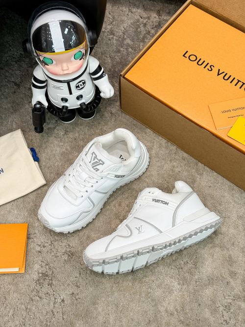 Louis Vuitton Run Away Maxi White Leather Sneakers - Unisex Design