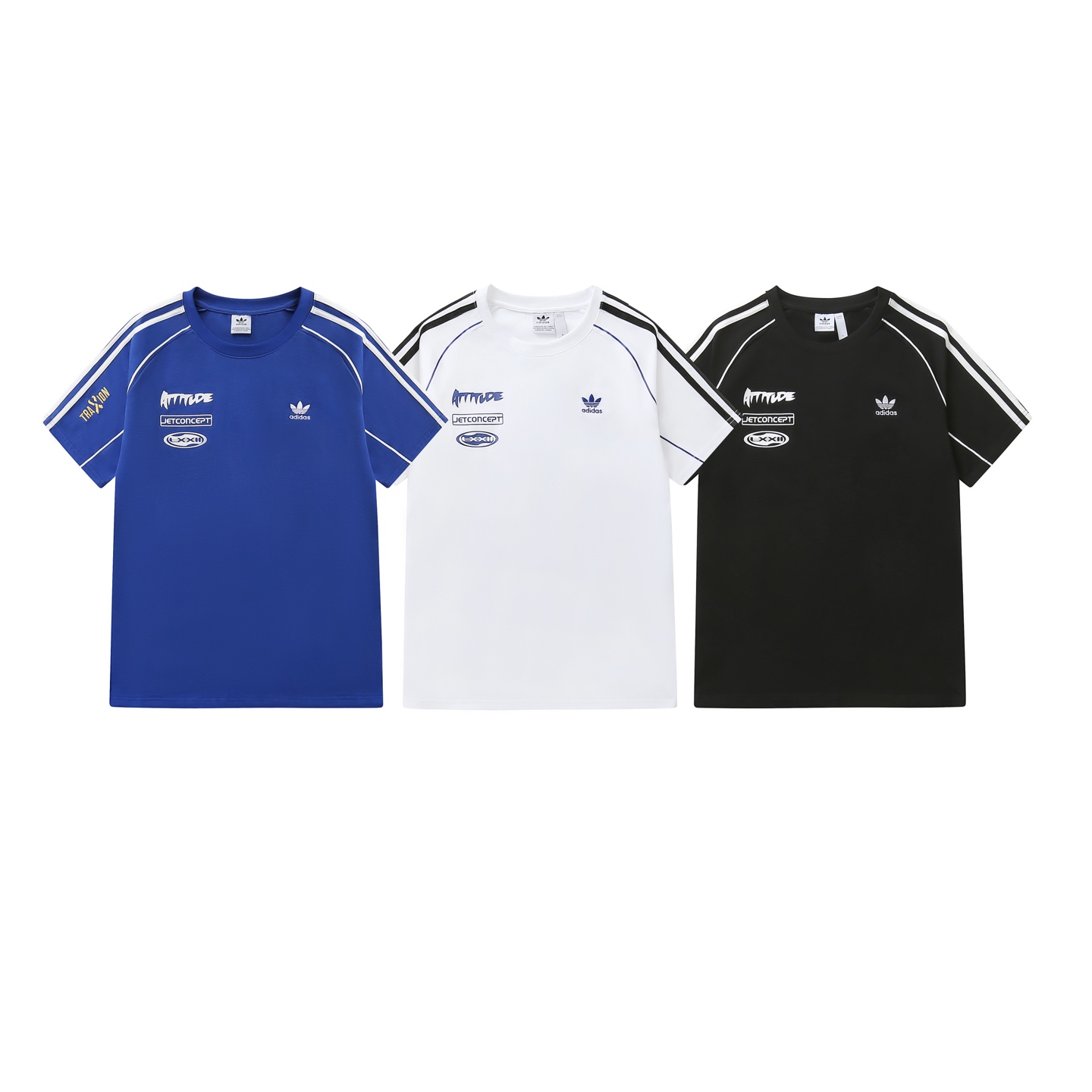 🅿️79 N.º de modelo: 820 Adidas Originals camiseta de cuello redondo de algodón puro con estampado de estilo de carrera…