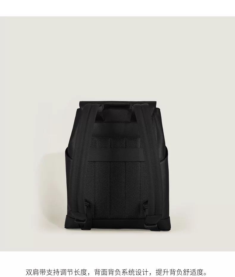 MONTBLANC/全新万宝龙匠心系列中号双肩包 经典黑 型号:MB# 材质:十字纹头层牛皮 包装:带字布袋 颜色 MONTBLANC/全新万宝龙匠心系列中号双肩包 经典黑 型号:MB# 材质:十字纹头层牛皮 包装:带字布袋 颜色