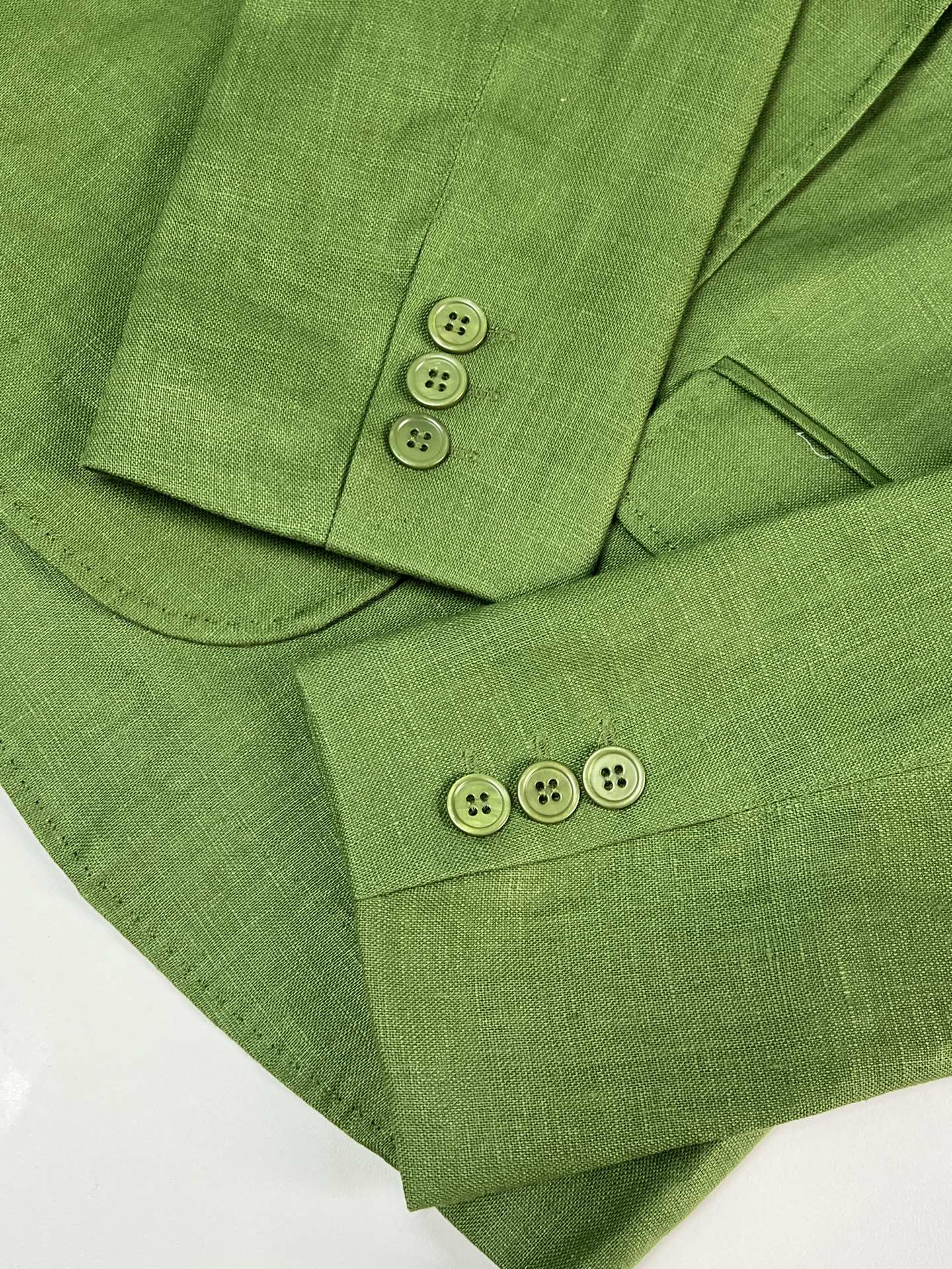 Stylish Linen Suit with Kashmir Green Accents and Pent-and-Coated Design - 图片 6