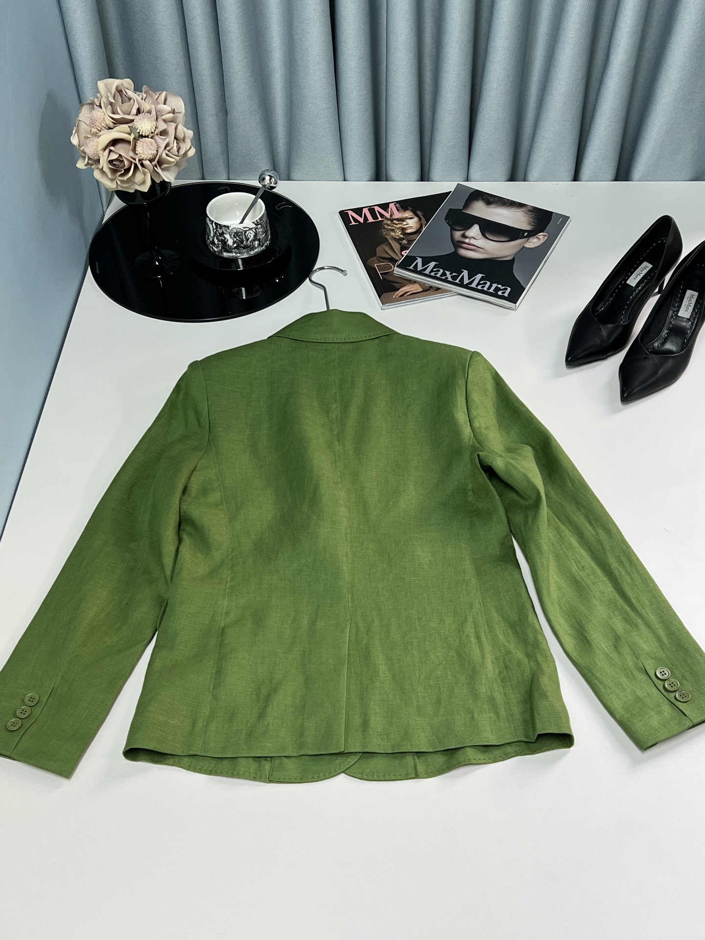 Stylish Linen Suit with Kashmir Green Accents and Pent-and-Coated Design - 图片 8