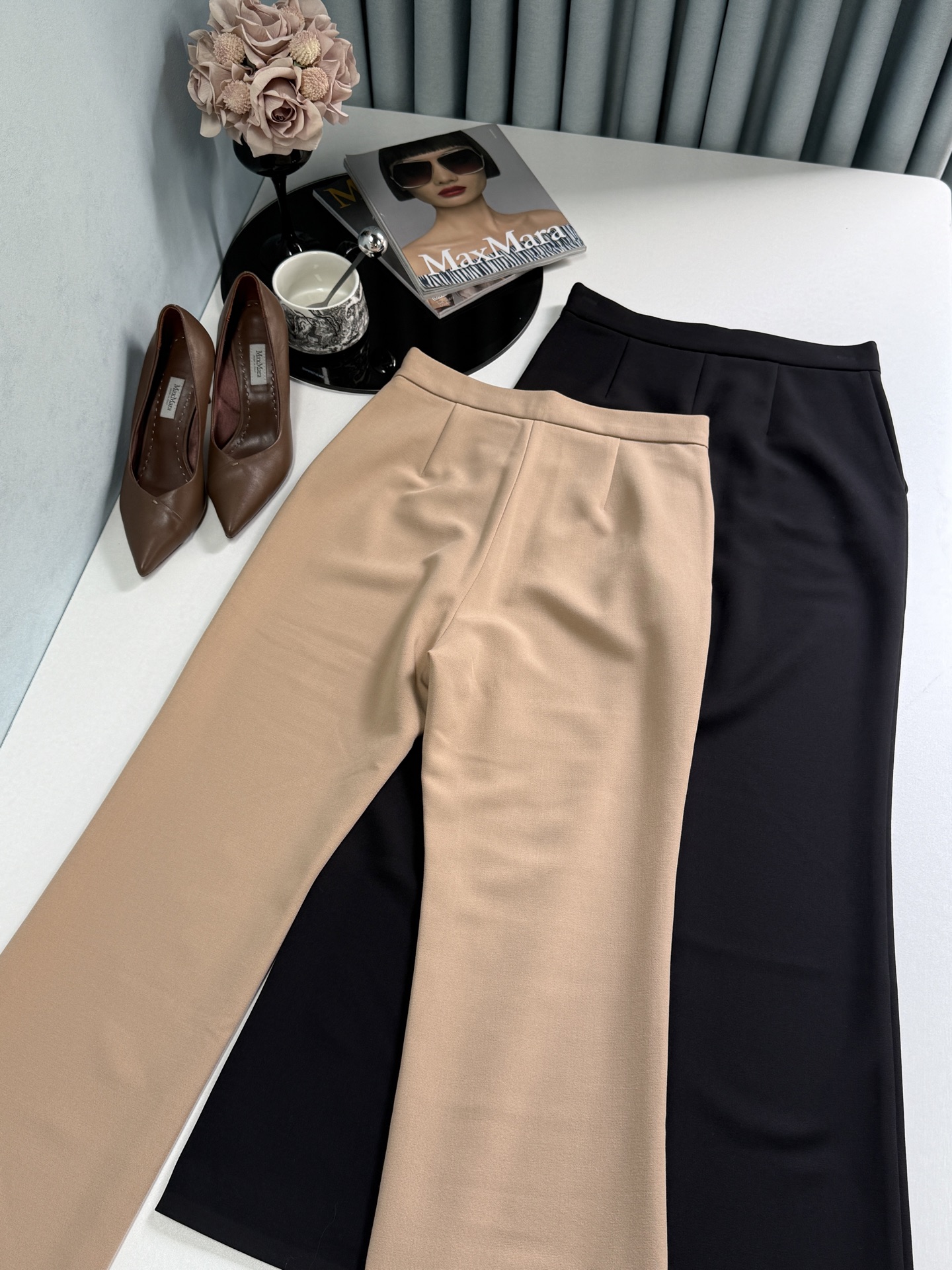 Custom-Made Wool Mix Women’s Pants: Super Thick and Thin with Hidden Zipper – Black Quaker, Sizes 36S-42XL - 图片 8