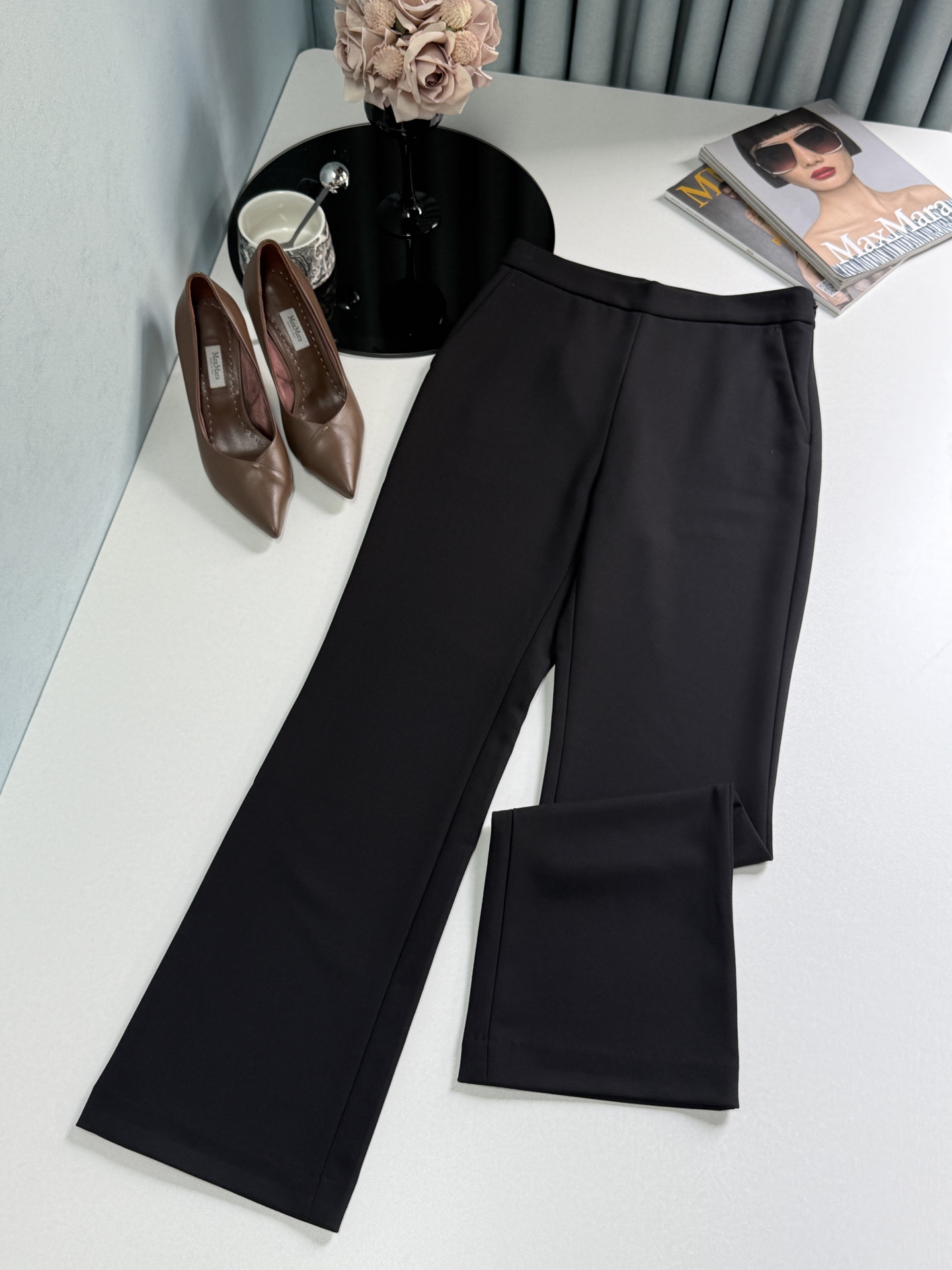 Custom-Made Wool Mix Women’s Pants: Super Thick and Thin with Hidden Zipper – Black Quaker, Sizes 36S-42XL - 图片 4