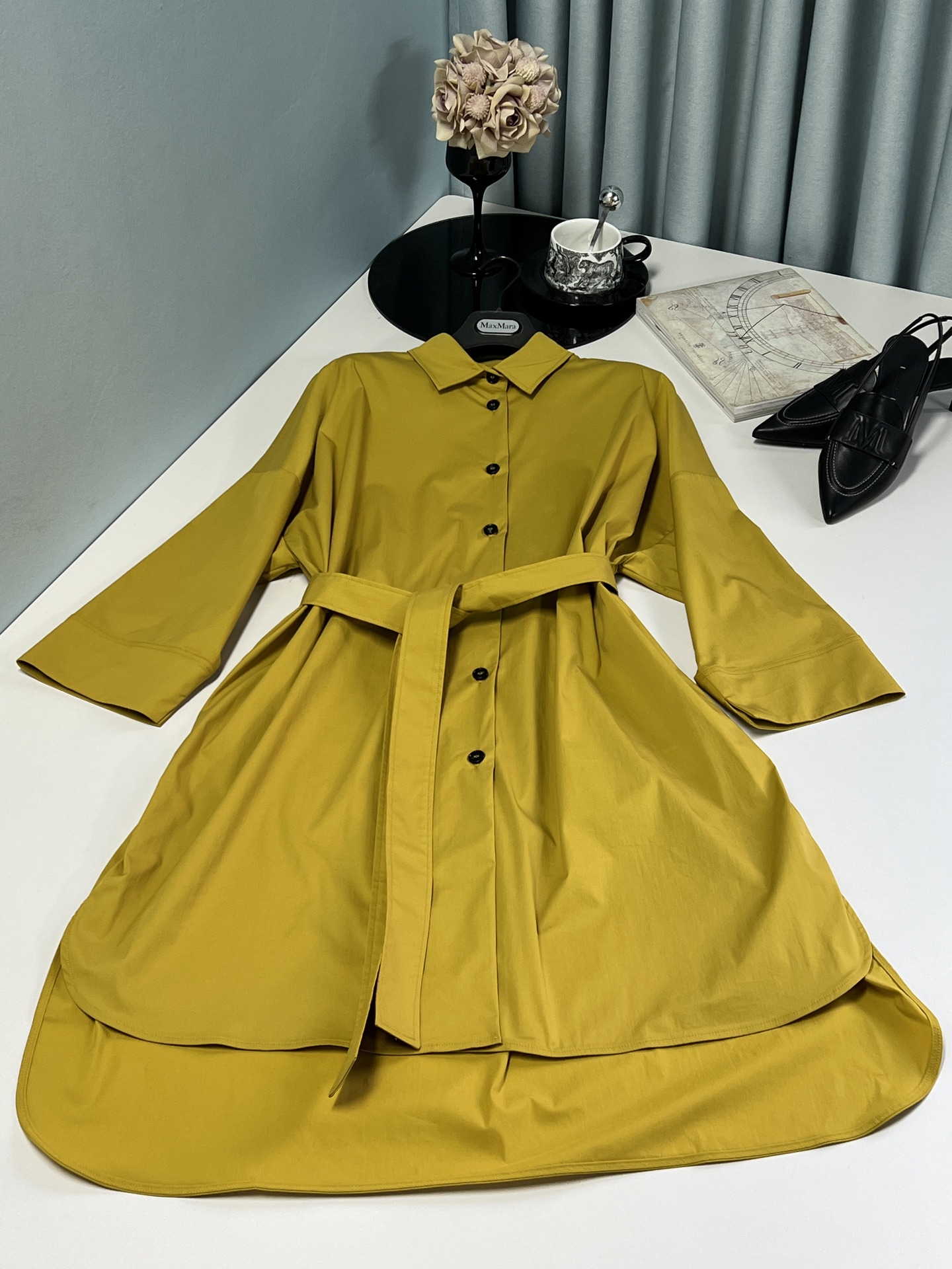 “Original Scavenging Dress: Cotton Silk Fabric, Asymmetrical Design, Belted Grace, Casual Chic Style”