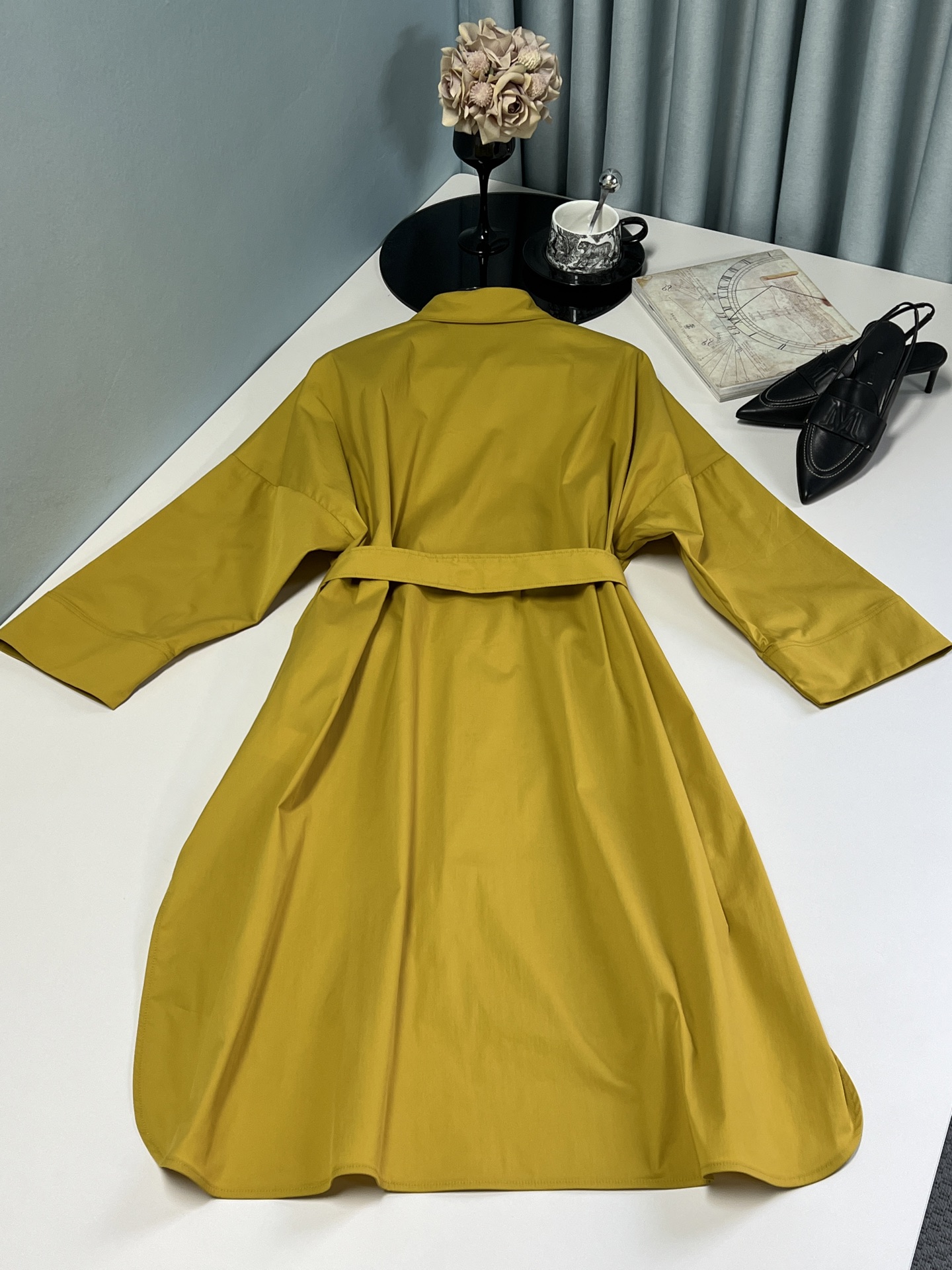“Original Scavenging Dress: Cotton Silk Fabric, Asymmetrical Design, Belted Grace, Casual Chic Style” - 图片 8
