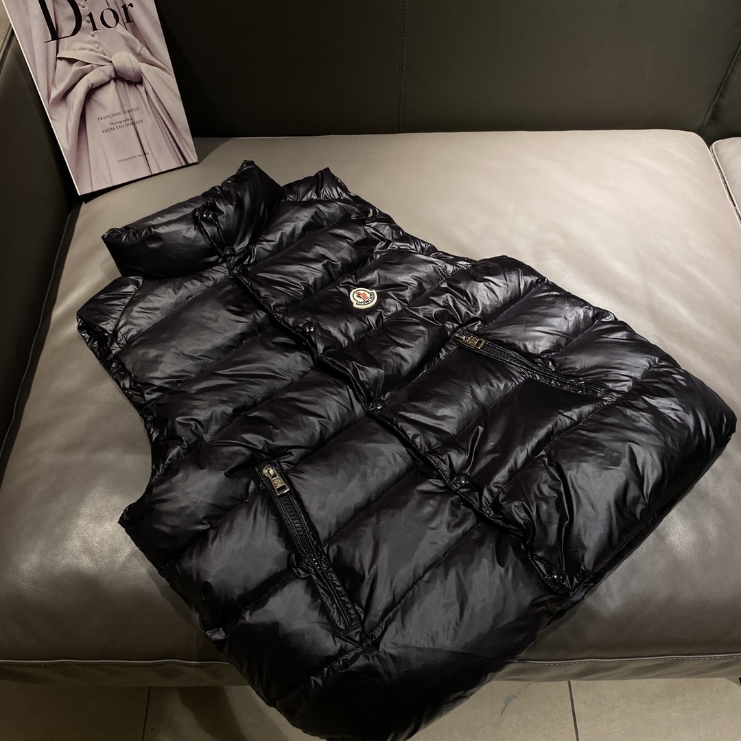 Moncler 蒙口 clásico 90% plumón de ganso blanco, grueso y abrigado, chaleco de plumón M-4XL