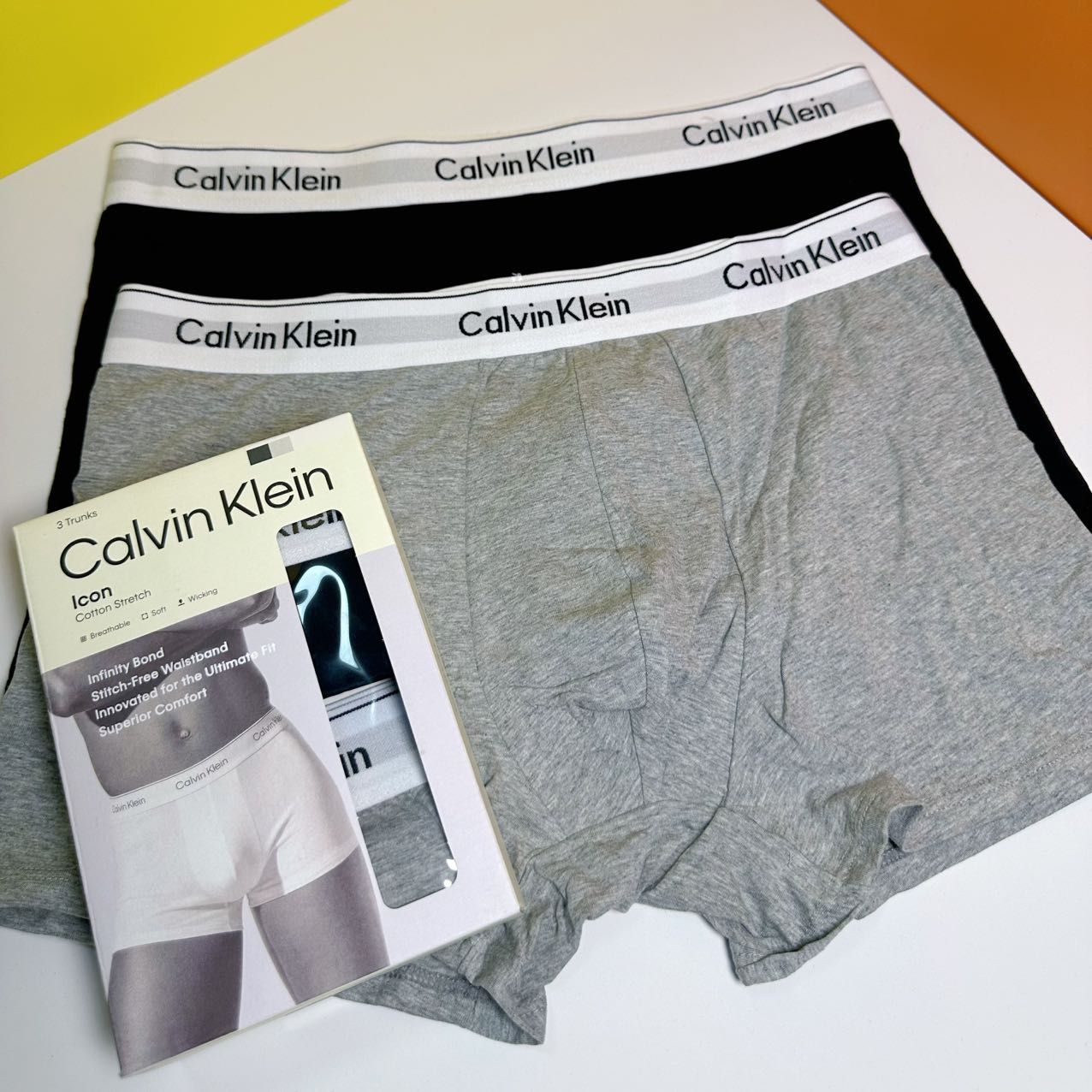 Calvin Klein 男士内裤两条装尺码：S、Ｍ、L、XL