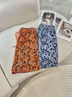 Hermes New
 Clothing Shorts Blue Light Red Nylon Summer Collection Beach