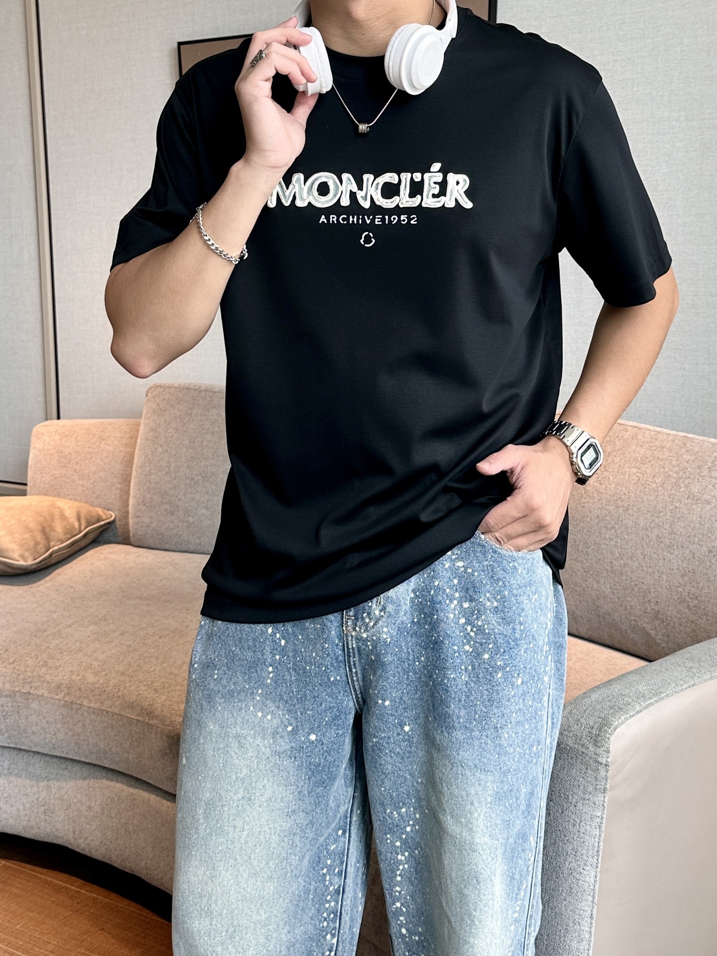 Spring/Summer 2025 Oversized Logo T-Shirt: High-End Men’s Fashion Essential - 图片 3