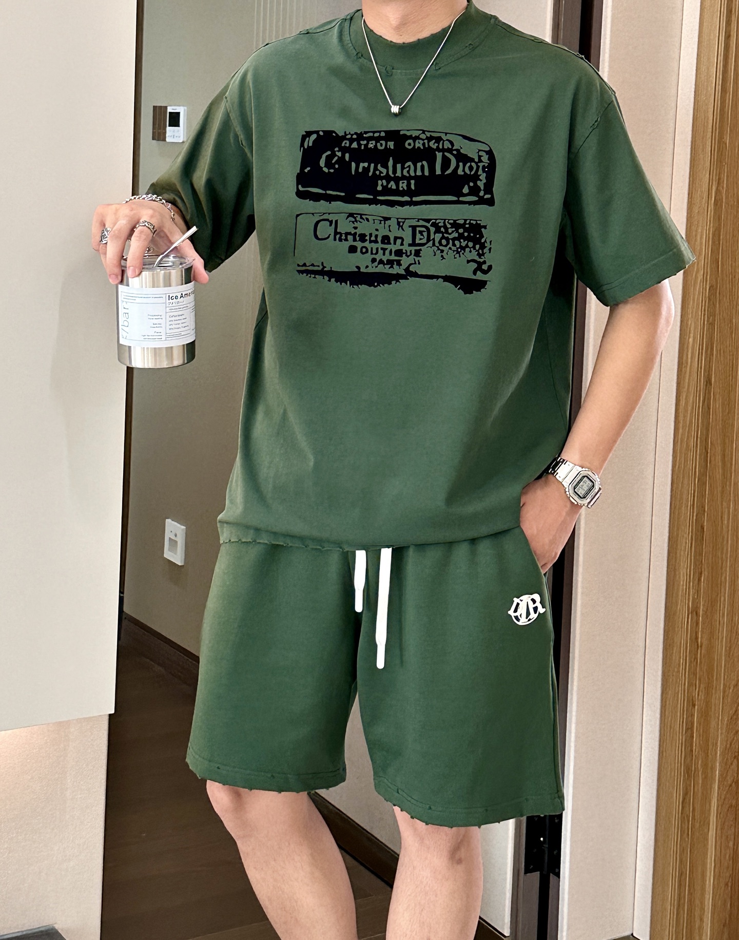 Dior 圆领短袖短裤套装 半袖套装顶级版本贸易公司渠道订单，海外精品独家限定发售，经典即永恒，入手绝对