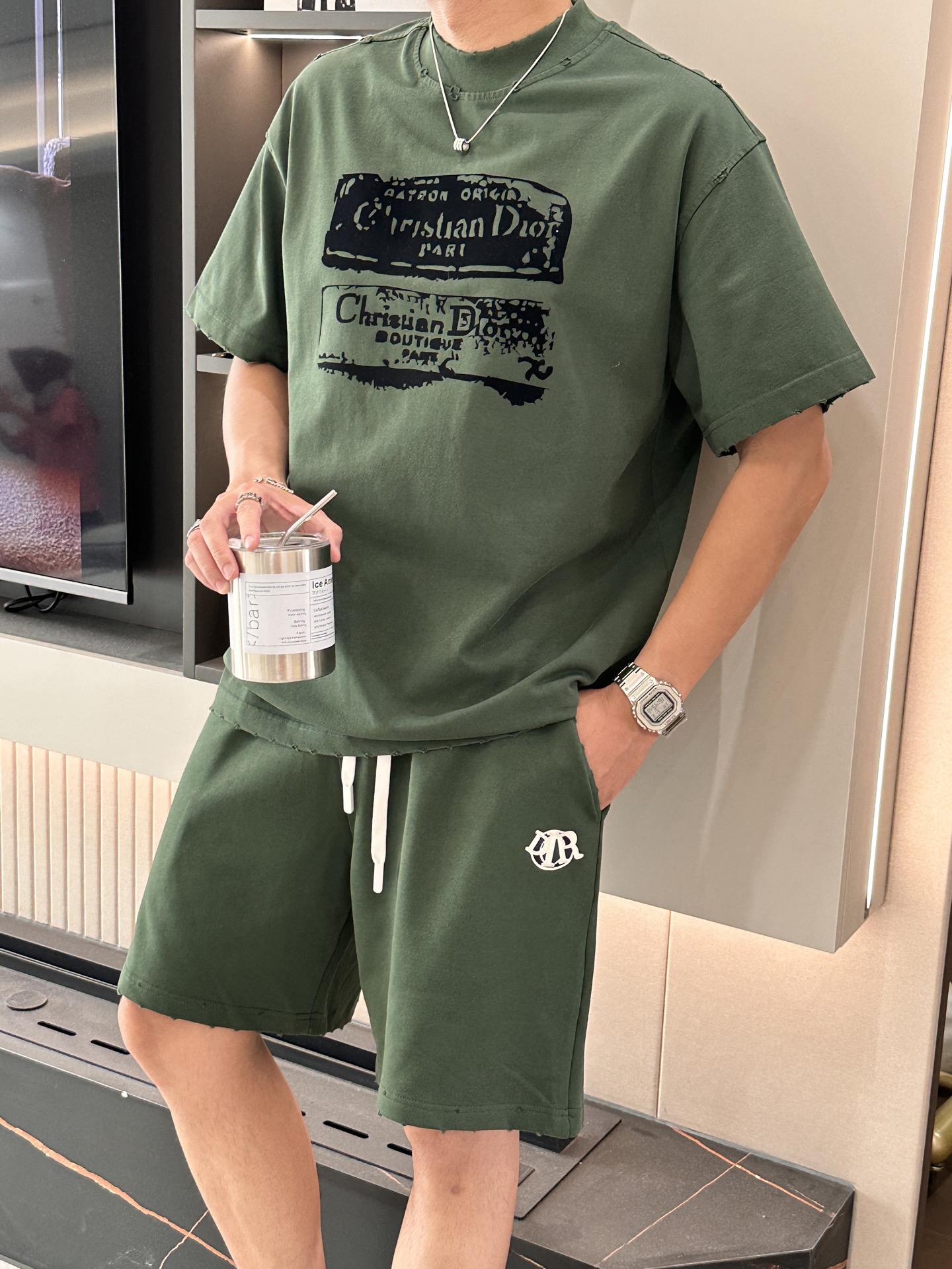 Dior 圆领短袖短裤套装 半袖套装顶级版本贸易公司渠道订单，海外精品独家限定发售，经典即永恒，入手绝对