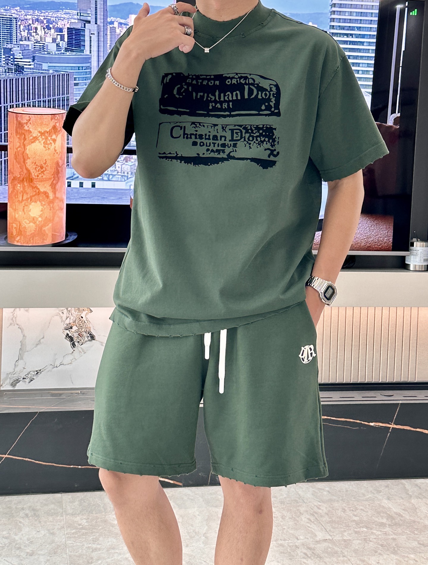 Dior 圆领短袖短裤套装 半袖套装顶级版本贸易公司渠道订单，海外精品独家限定发售，经典即永恒，入手绝对