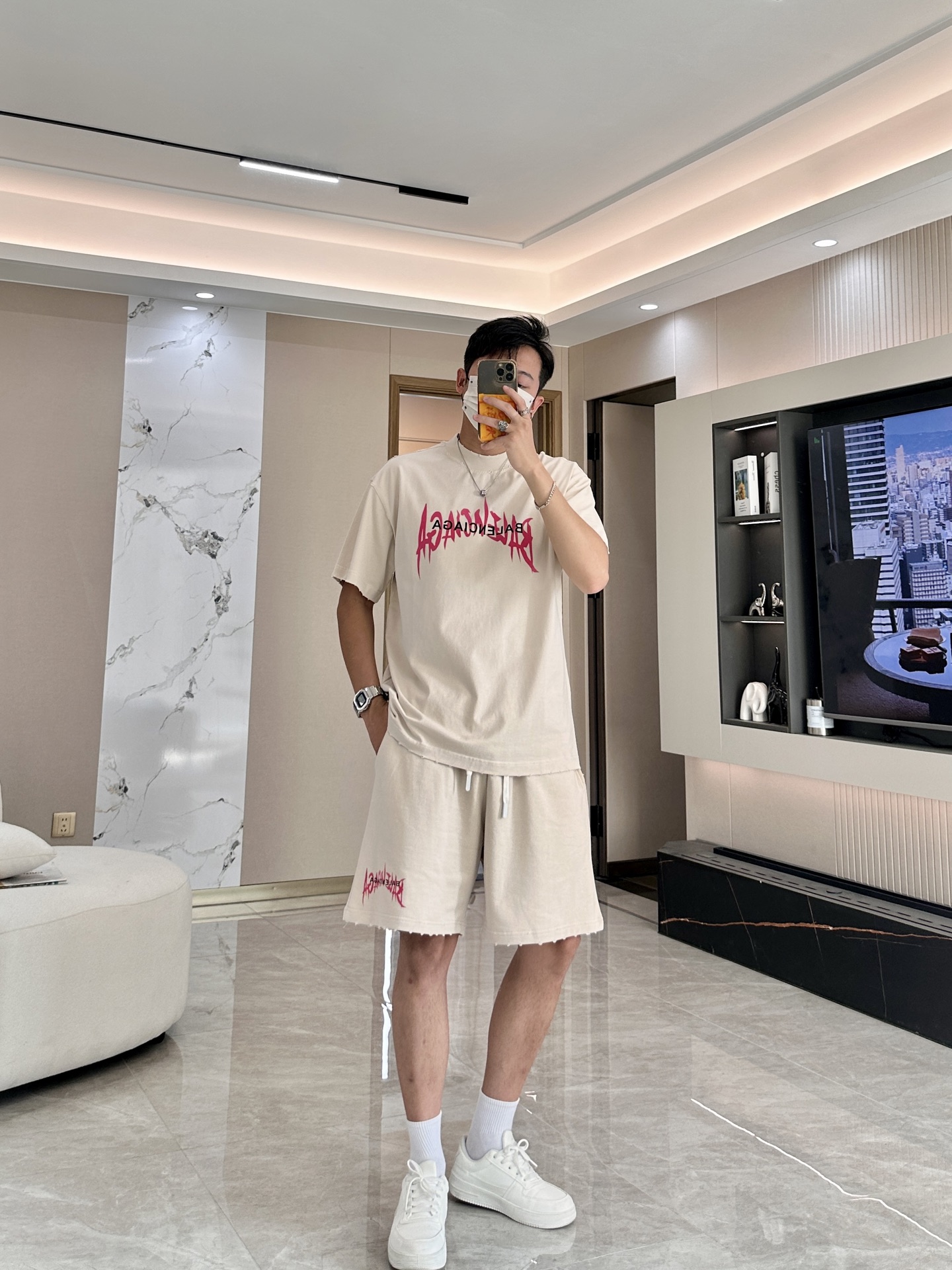 巴黎世家 圆领短袖短裤套装 半袖套装顶级版本贸易公司渠道订单，海外精品独家限定发售，经典即永恒，入手绝对