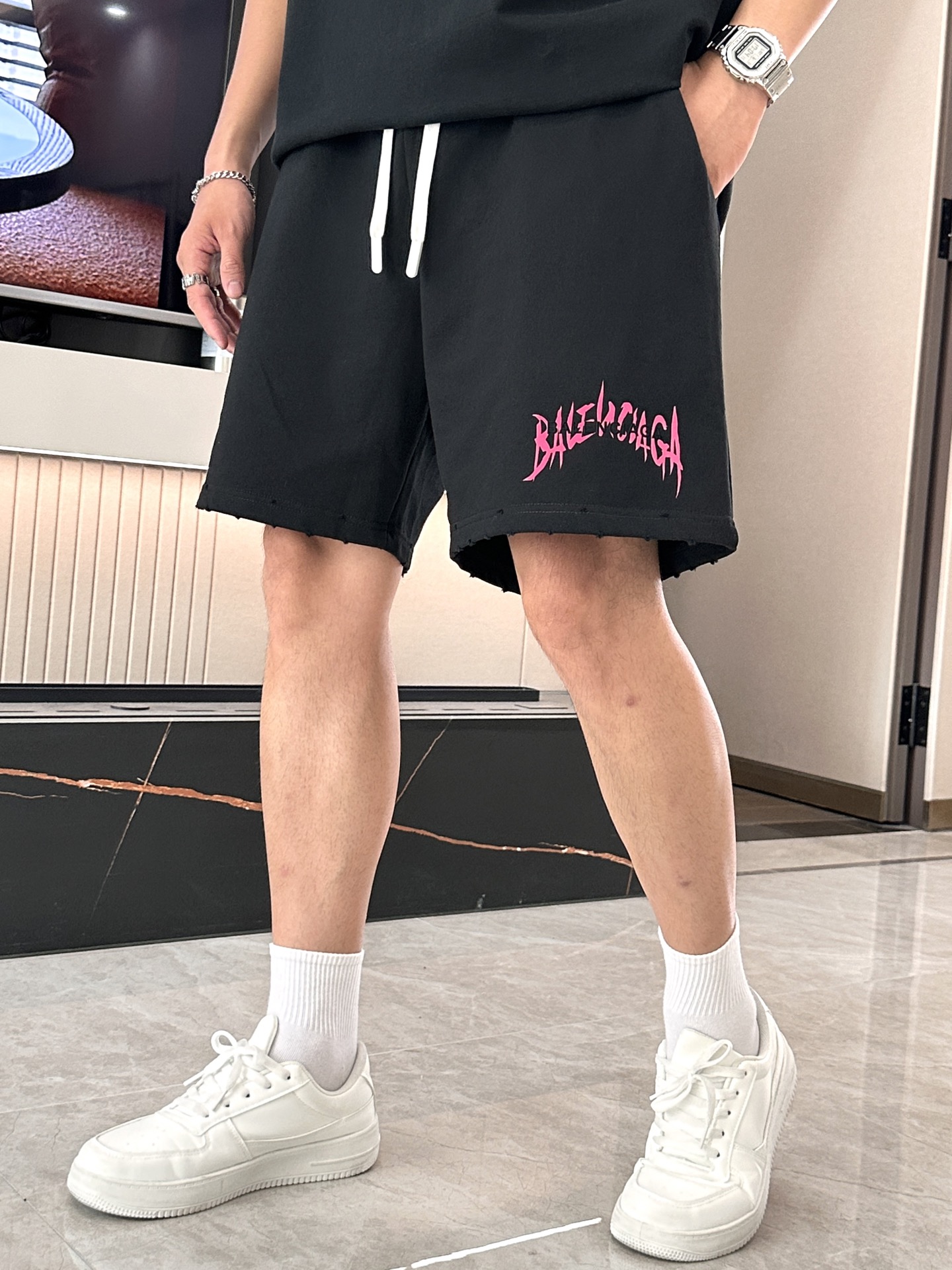 巴黎世家 圆领短袖短裤套装 半袖套装顶级版本贸易公司渠道订单，海外精品独家限定发售，经典即永恒，入手绝对