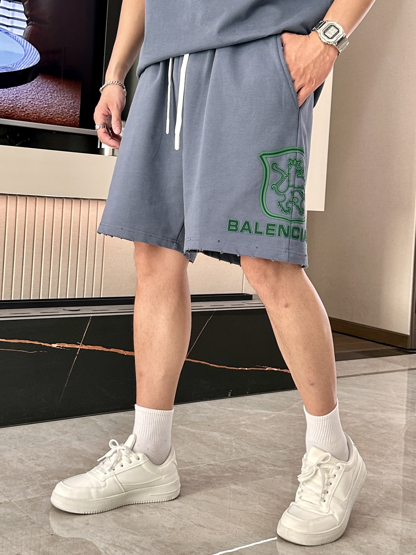 巴黎世家 圆领短袖短裤套装 半袖套装顶级版本贸易公司渠道订单，海外精品独家限定发售，经典即永恒，入手绝对