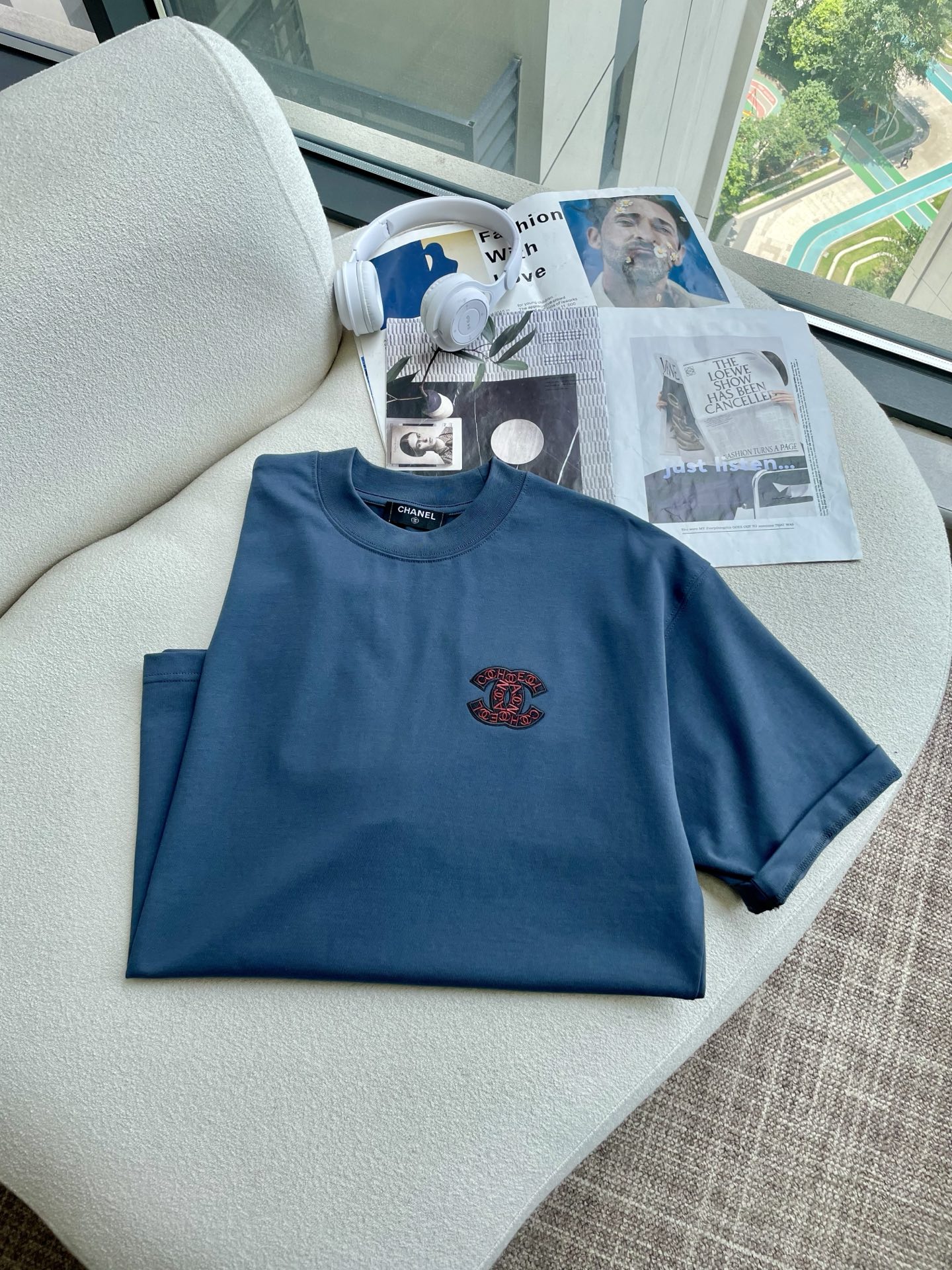 CHANEL2025春夏款/官网同步面料采用重磅纯棉精梳棉面料，OS宽松版型，上身版型超正！日常百搭，衣