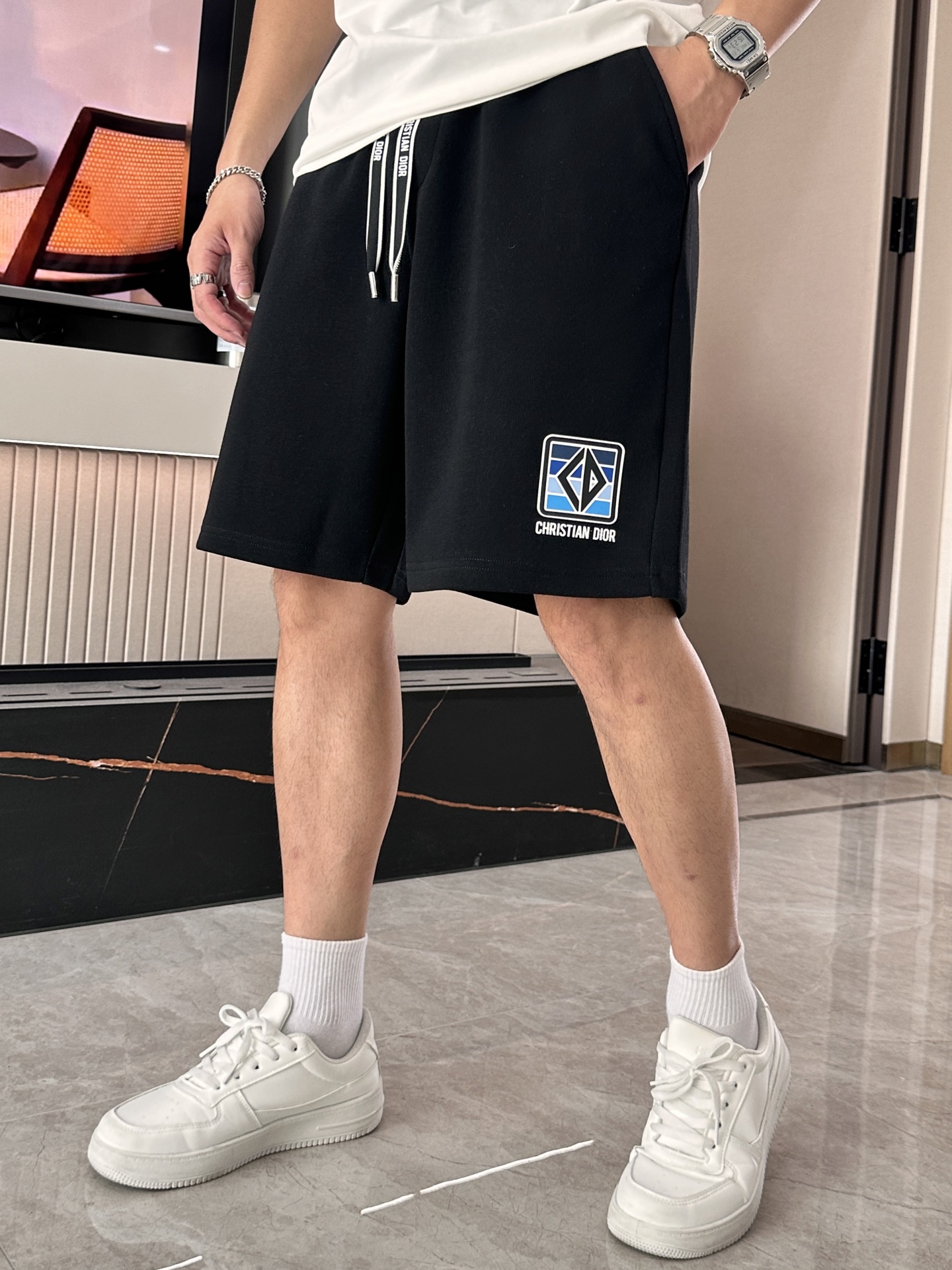 Dior Summer Cotton Blend Shorts - Elastic Waist Casual Fit, M-3XL