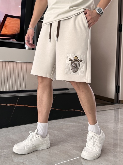 Men's Summer Casual Shorts with Drawstring Waist and Fendi Style Logo 1 Men's Summer Casual Shorts with Drawstring Waist and Fendi Style Logo