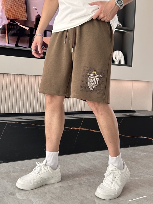 Fendi Summer Cotton Blend Shorts, Elastic Waist Casual Fit, M-3XL Sizes 1 Fendi Summer Cotton Blend Shorts, Elastic Waist Casual Fit, M-3XL Sizes