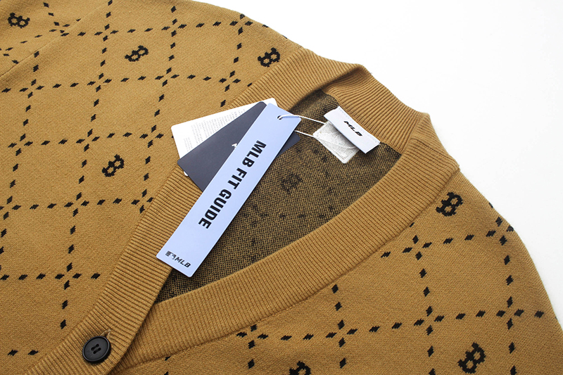 Korean MLB Hsien Star Couple’s Cream Card Black Sweater Jacket SM XL. - 图片 5