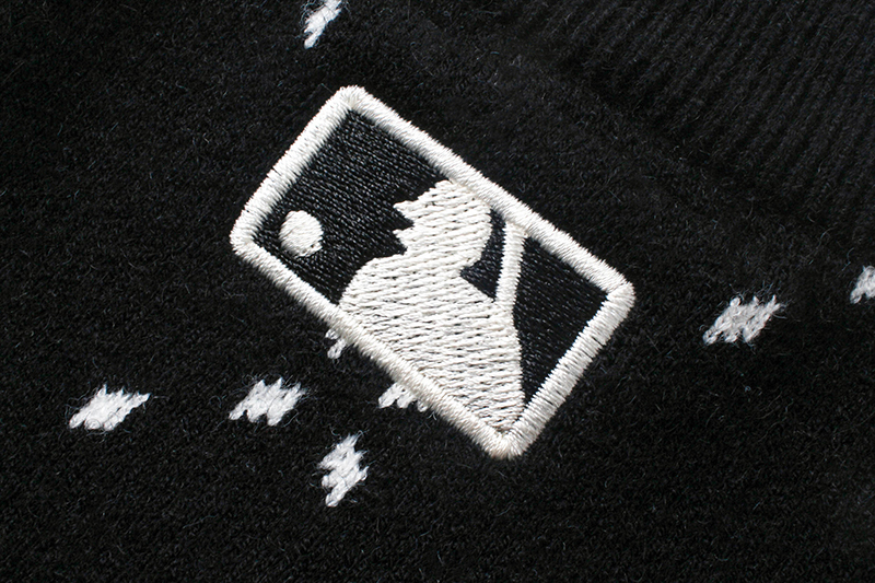 Korean MLB Hsien Star Couple’s Cream Card Black Sweater Jacket SM XL. - 图片 9