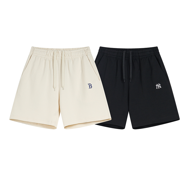 MLB Men and Women Cotton Sporting Shorts in Cream and Black, Sizes S-XXL
