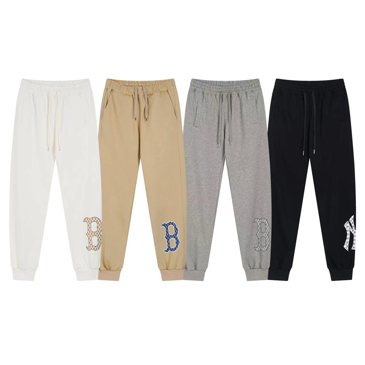 New 24-Year-Old Cotton Sports Pants with Floral Pattern in Various Colors - 图片 1