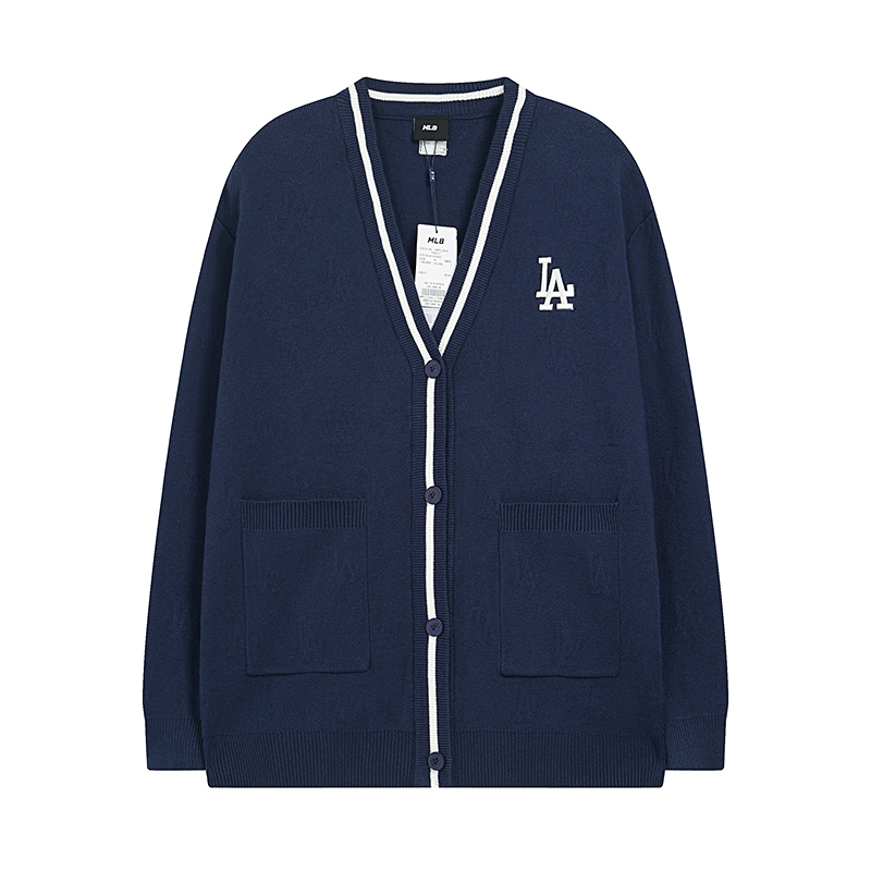 MLB Lovers Stereo Sculptor Knit Jackets in White and Blue, Sizes S-XL - 图片 4