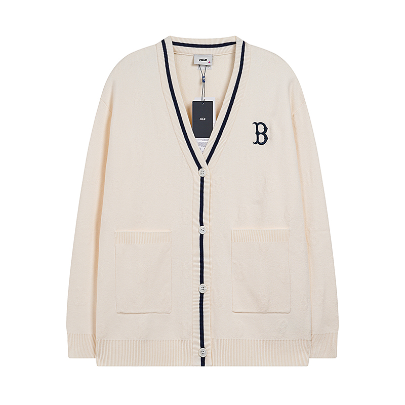 MLB Lovers Stereo Sculptor Knit Jackets in White and Blue, Sizes S-XL - 图片 2