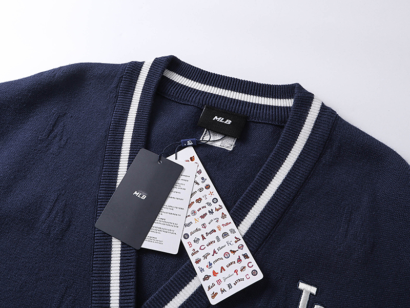MLB Lovers Stereo Sculptor Knit Jackets in White and Blue, Sizes S-XL - 图片 7
