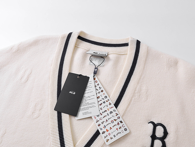 MLB Lovers Stereo Sculptor Knit Jackets in White and Blue, Sizes S-XL - 图片 5