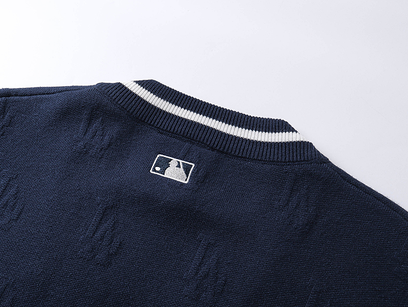 MLB Lovers Stereo Sculptor Knit Jackets in White and Blue, Sizes S-XL - 图片 9