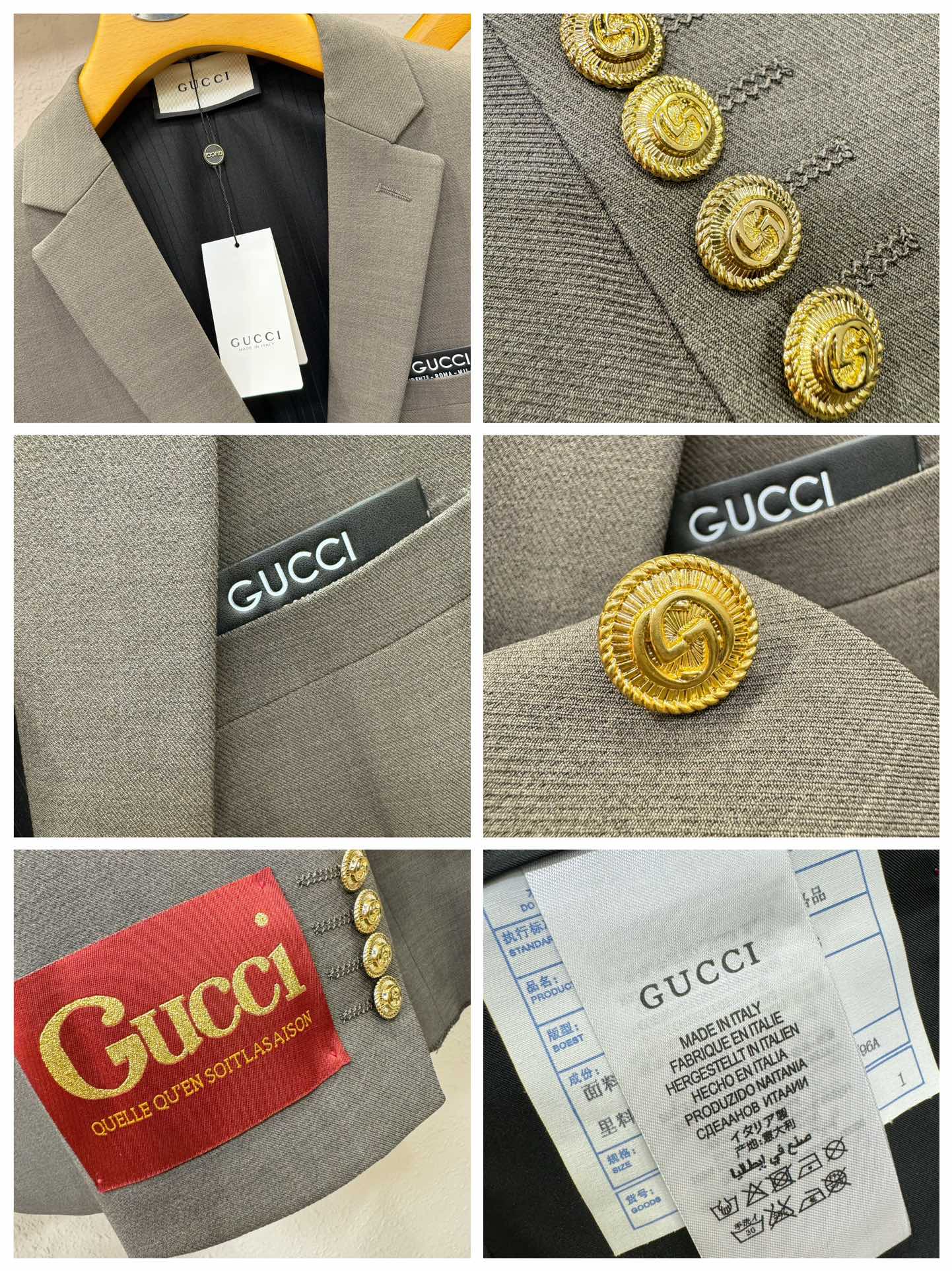  整套 (不拆卖)Gucci古奇 2024专柜同款西服套装，客供意大利顶级奢华面料，没有一位成功男人能