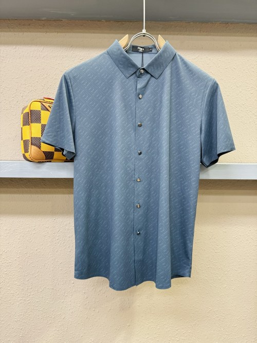 Fendi 2025 Ice Silk Short Sleeve Shirt - Classic & Versatile Style 1 Fendi 2025 Ice Silk Short Sleeve Shirt - Classic & Versatile Style