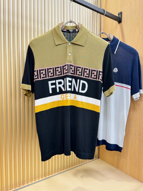 Fendi Silk Short Sleeve Polo Shirt - Luxurious & Trendy Design, M-3XL Sizes 1 Fendi Silk Short Sleeve Polo Shirt - Luxurious & Trendy Design, M-3XL Sizes