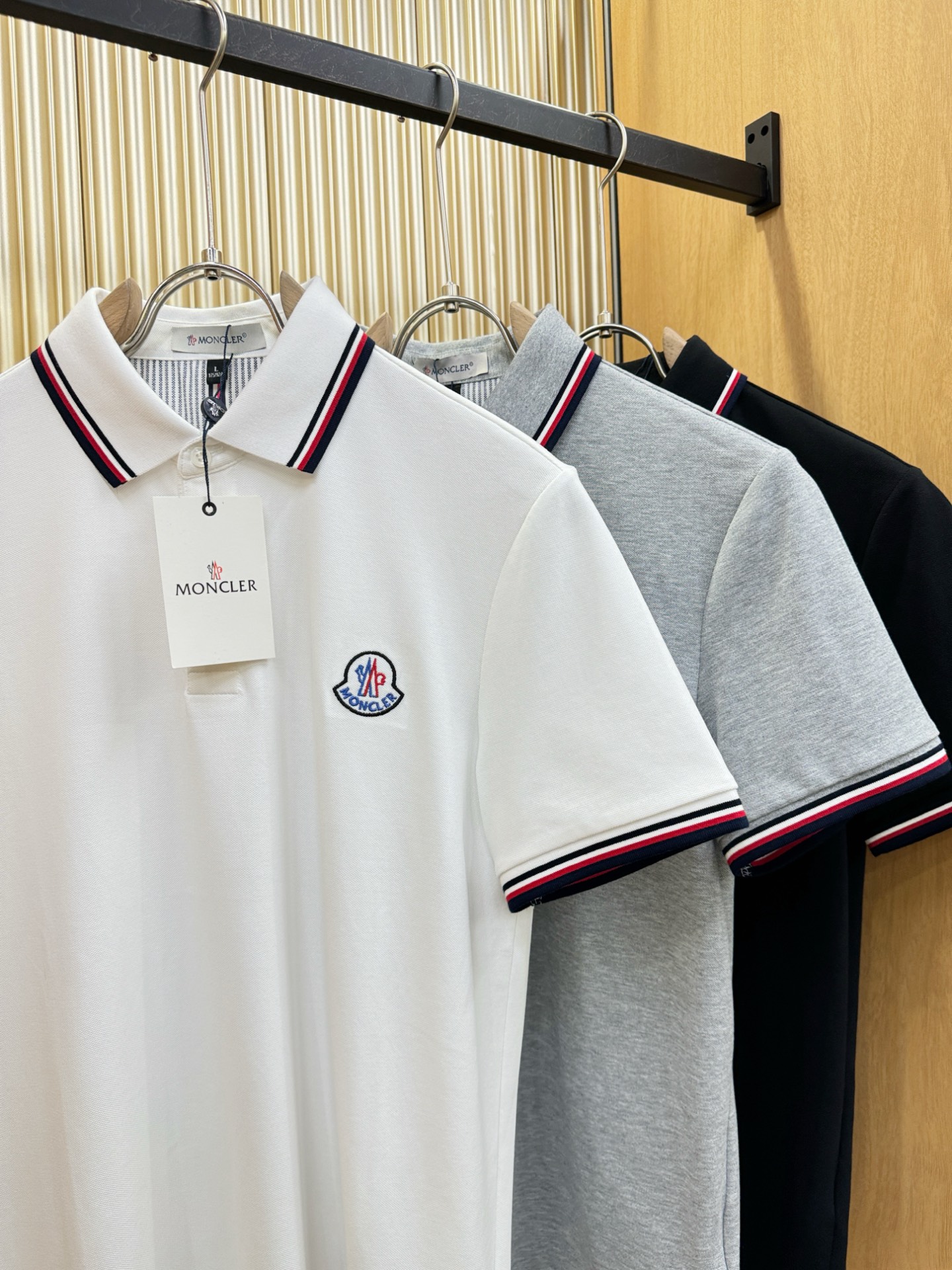 Moncler Men's Polo Shirt - Short Sleeve Pique Cotton with Striped Trim 4 i1749383585447 7899 0 2