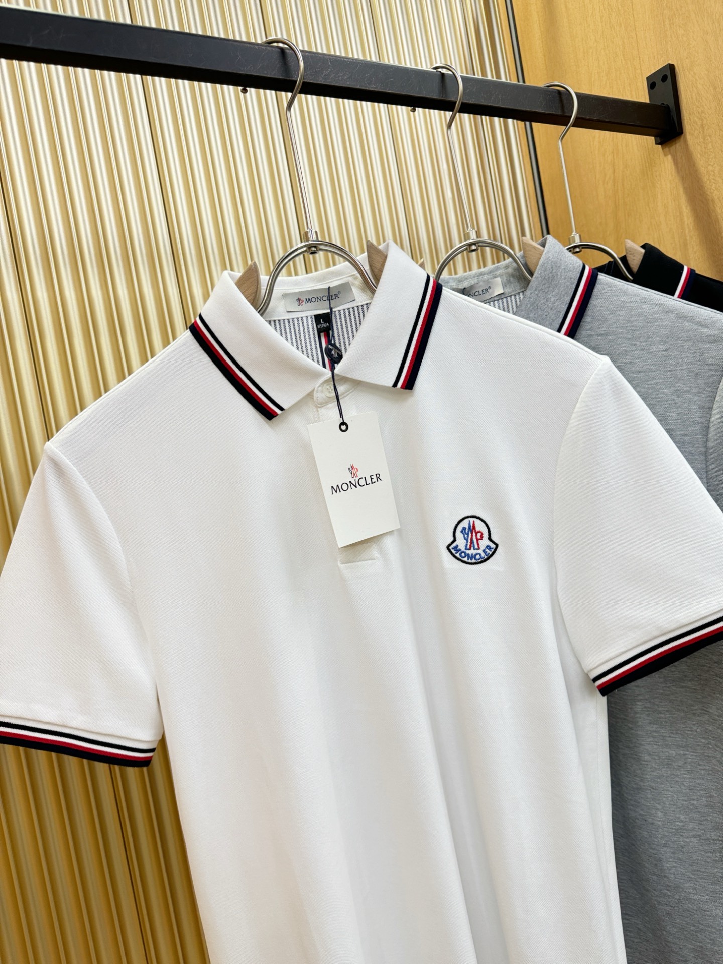 Moncler Men's Polo Shirt - Short Sleeve Pique Cotton with Striped Trim 3 i1749383588146 3904 0 1