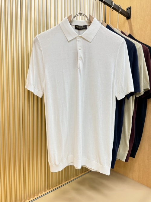 Loro Piana Polo de Manga Corta de Seda y Algodón Premium para Hombre 1 Loro Piana Polo de Manga Corta de Seda y Algodón Premium para Hombre