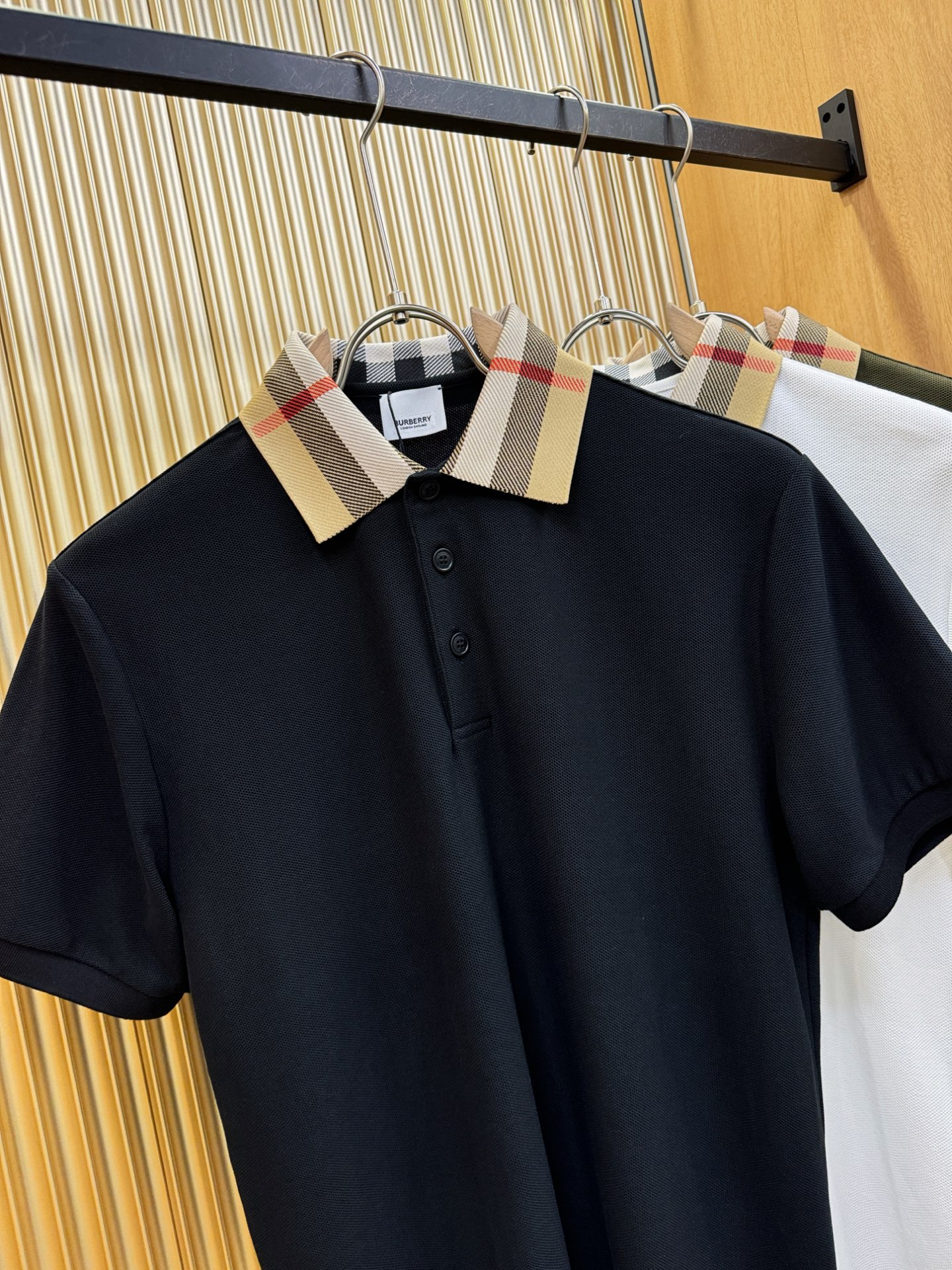 Burberry Men's Polo Shirt with Iconic Check Collar - Short Sleeve 3 i1749383765035 9043 0 1