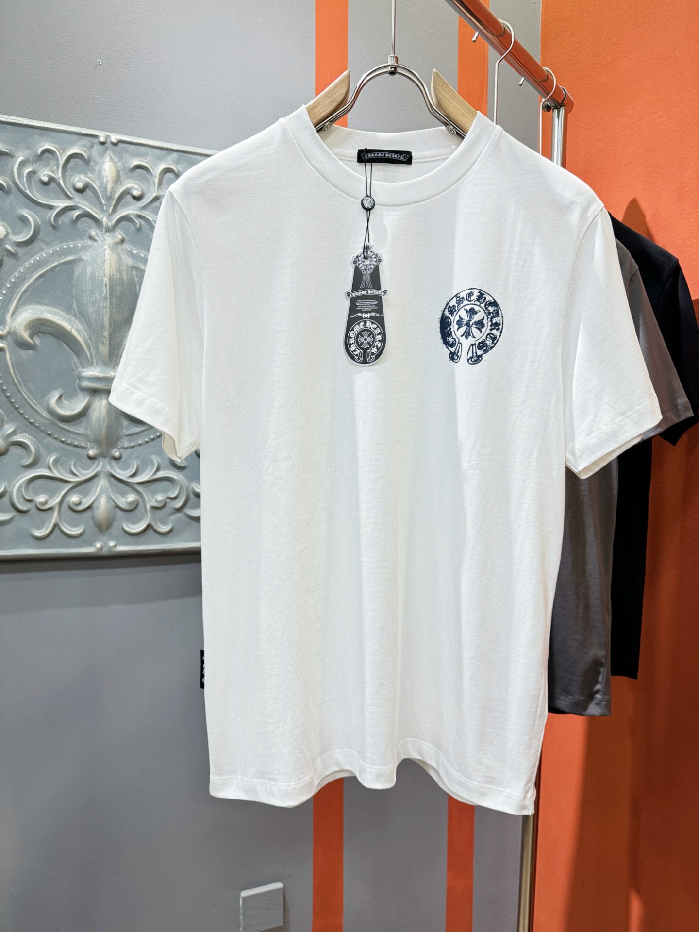  (最大可穿240斤) CHROME HEARTS 克罗心 2025春夏新款短袖T恤！走秀图案时尚休闲短