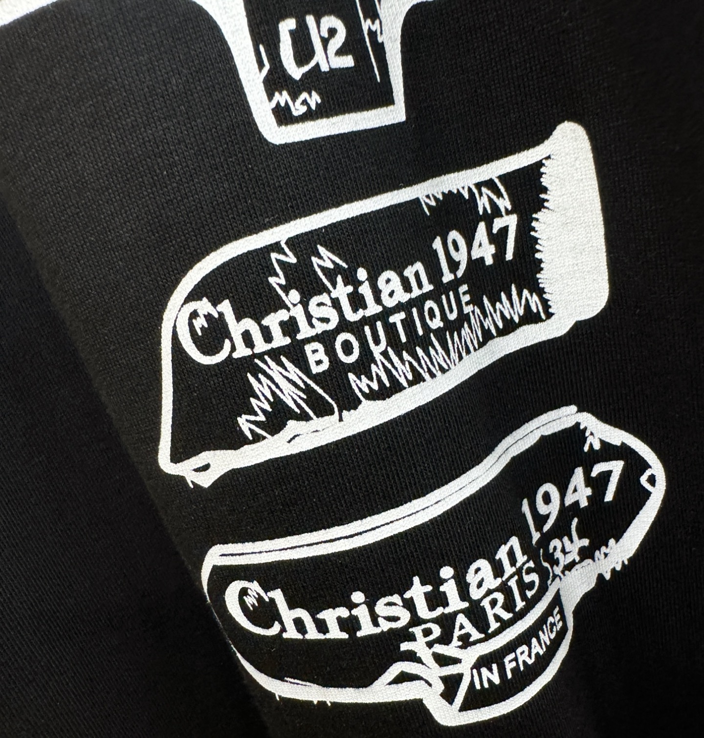 (最大可穿240斤) Dior迪奥 2025春夏新款短袖T恤！走秀图案时尚休闲短袖T恤衫！设计logo设